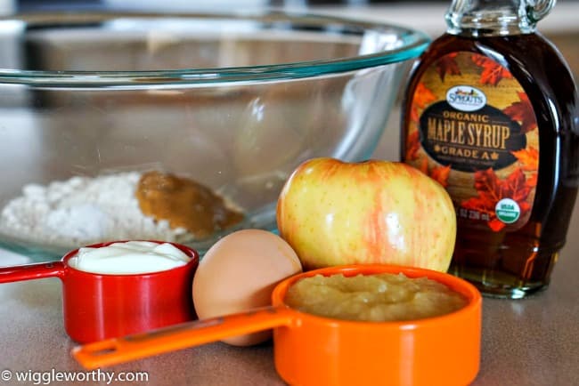 Ingredients used to make peanut butter applesauce pupcakes Ingredients used to make peanut butter applesauce pupcakes