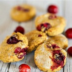 Pumpkin cranberry dog treats on white board
