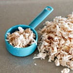 Measuring shredded chicken breast