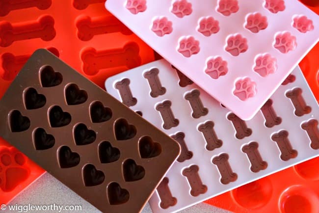 A variety of silicone dog treat molds